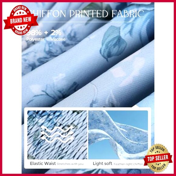 Floral Maxi Dress Short Sleeve Semi Formal Wedding Guest Elegant Flowy - Picture 5 of 7